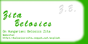 zita belosics business card